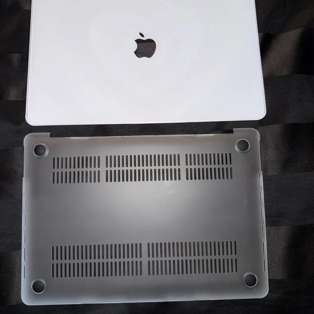 Apple Pink and Gray MacBook Laptop with Heart Design Pro 13 A2338 M1 A2251 A2289